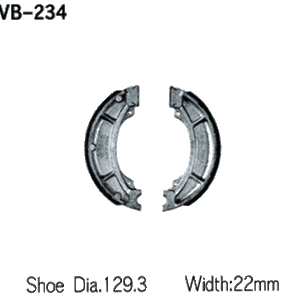 VESRAH SZCZĘKI HAMULCOWE YAMAHA YZ 125 '84, YZ 250 '82-84, YZ 465 '80-82, YZ 490 '82-84, IT 250 '84, IT 465 '81-82, IT 490 '82-85, TT 600 '83-84 TYŁ (MADE IN JAPAN)
