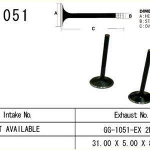 VESRAH ZAWÓR WYDECHOWY HONDA CRF 450R '02-'07 (31,0X5,0X84,82 MM) (OEM: 14721-MEB-670) (1SZT.) (MADE IN JAPAN)