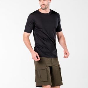 WOOLONA NOTUS KOSZULKA TERMOAKTYWNA MĘSKA (T-SHIRT) (100% WEŁNY MERINO) KOLOR CZARNY ROZMIAR XL