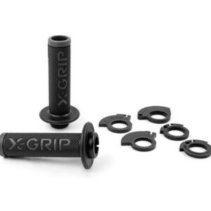 X-GRIP MANETKI (GRIPY) BRAAAAP GRIPS LOCK-ON-GRIP (Z ADAPTERAMI ROLGAZU) GREY OPEN END (Z OTWOREM) KOLOR SZARY