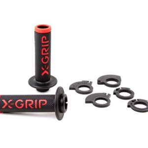 X-GRIP MANETKI (GRIPY) BRAAAAP GRIPS LOCK-ON-GRIP (Z ADAPTERAMI ROLGAZU) RED OPEN END (Z OTWOREM) KOLOR CZERWONY