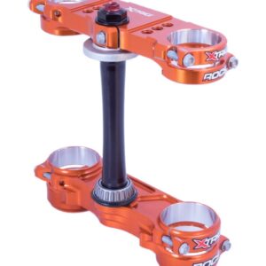 XTRIG PÓŁKI ZAWIESZENIA PRZEDNIEGO ROCS PRO TRIPLE CLAMPS KTM SX/SX-F 150/250/350/450 '23-'26; HUSQVARNA '23-'26; GAS GAS EC/ECF/MC/MCF '23-'26 M12 (OFFSET 20MM-22MM) KOLOR POMARAŃCZOWY